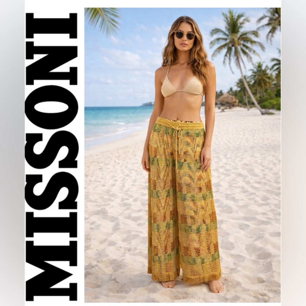 NWOT Brown Label Missoni Crochet-Knit Wide-Leg Pants 2-in-1 Size 8 (44)